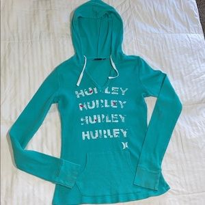 Hurley Light Waffle Knit Pocket Hoodie Medium